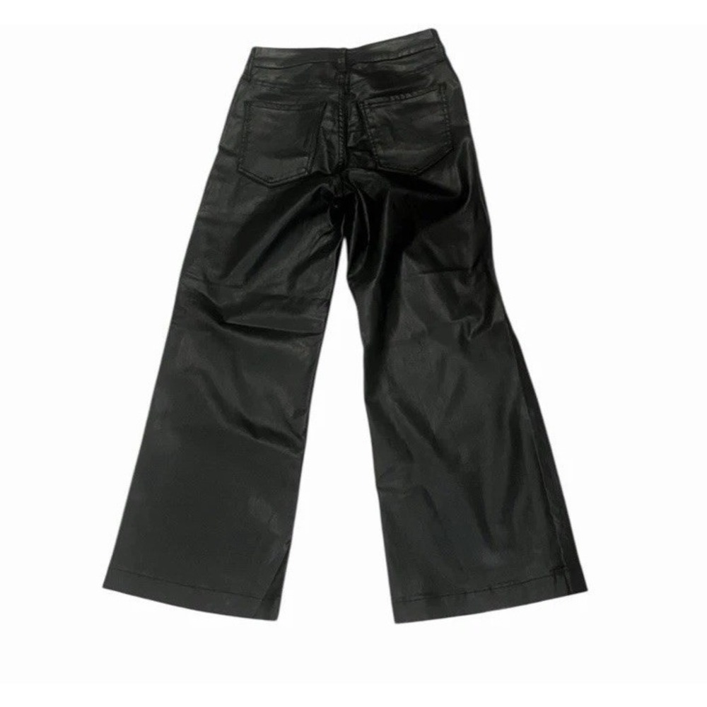 New KUT from the Kloth Meg Jeans Coated Black Size 6 P Petite Wide Leg Short - Picture 8 of 9